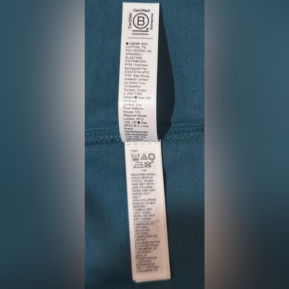 NWT Athleta Classic Pique Short Sleeves Polo Shirt Top w. Buttons - Teal - Sz XL - Picture 11 of 11